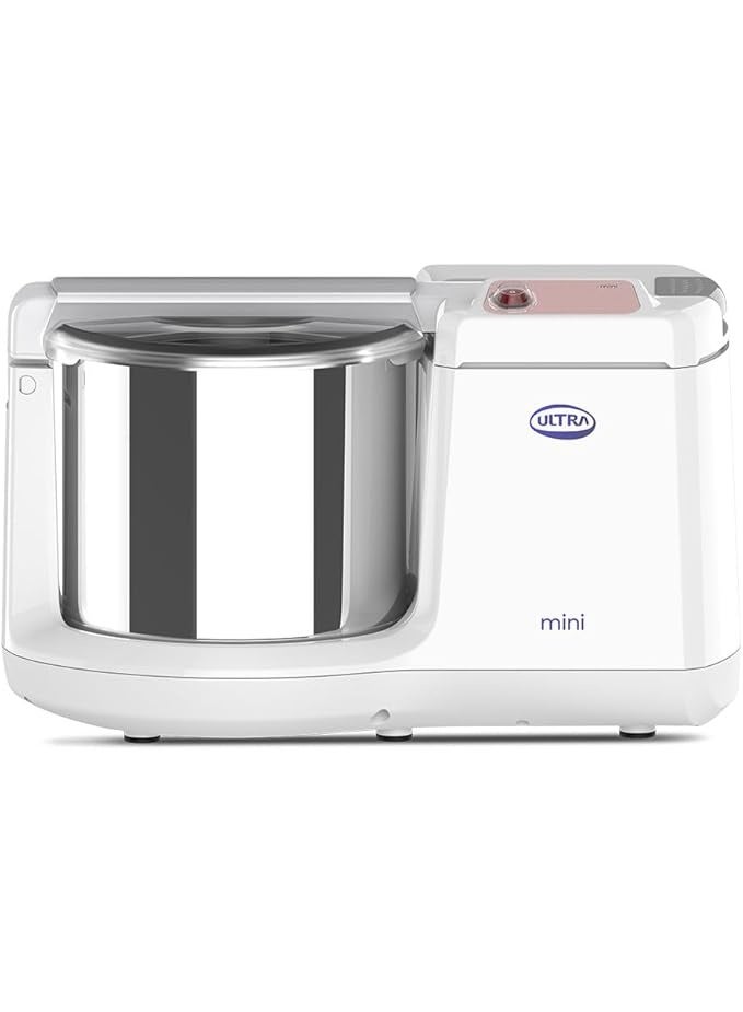 Ultra Mini 1.25 Litre Table Top Wet Grinder - White | Fast Grinding Conical Stones, 150W Power & 1 Years Warranty | AISI 304 Food-Grade SS Multi Utility Cylindrical Drum, Compact Design for Kitchen - Image 1